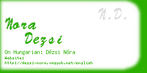 nora dezsi business card